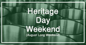 heritage day long weekend 2018